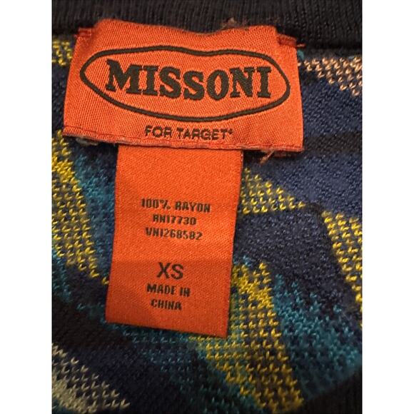 MISSONI FOR TARGET Sweater Skirt Size Small Blue Pockets Drawstring Geometric - Picture 3 of 7